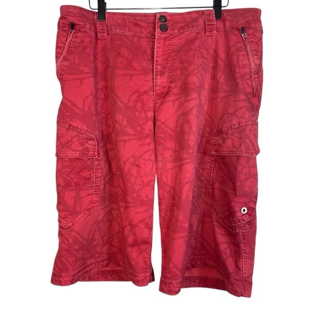 Fox Racing Men’s Red Printed Cargo Shorts Size-38